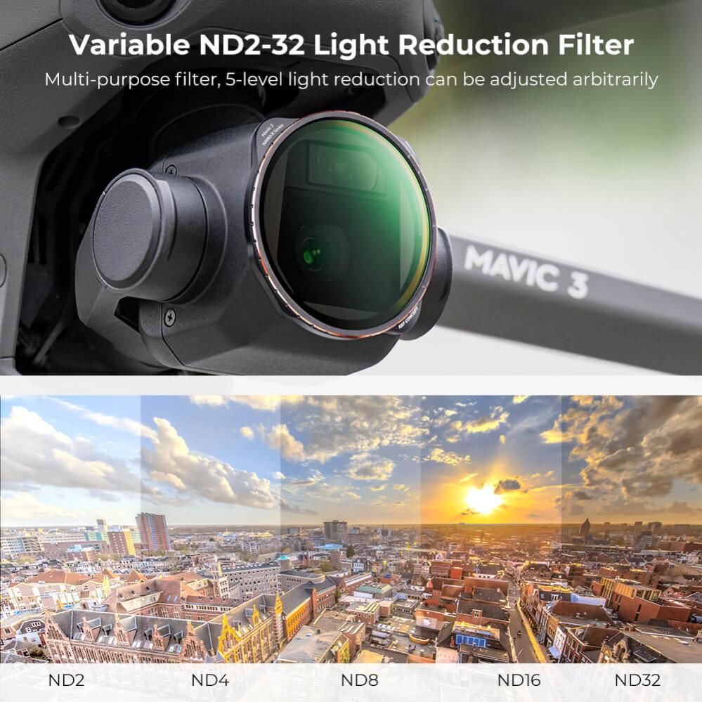 K&F Concept K&F Concept Variabelt ND-filter ND2–ND32 1–5 stopp for DJI Mavic 3/Cine