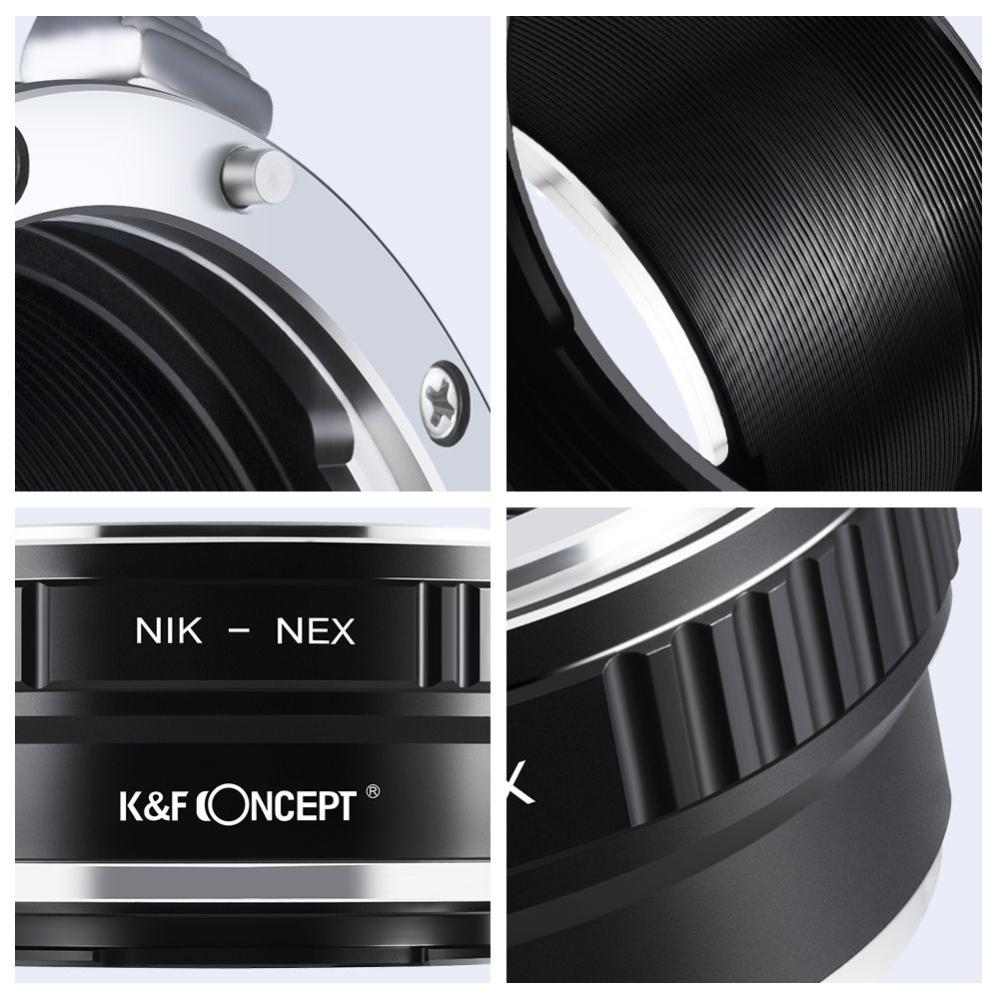 K&F Concept K&F Objektivadapter till Nikon F objektiv for Sony E kamerahus