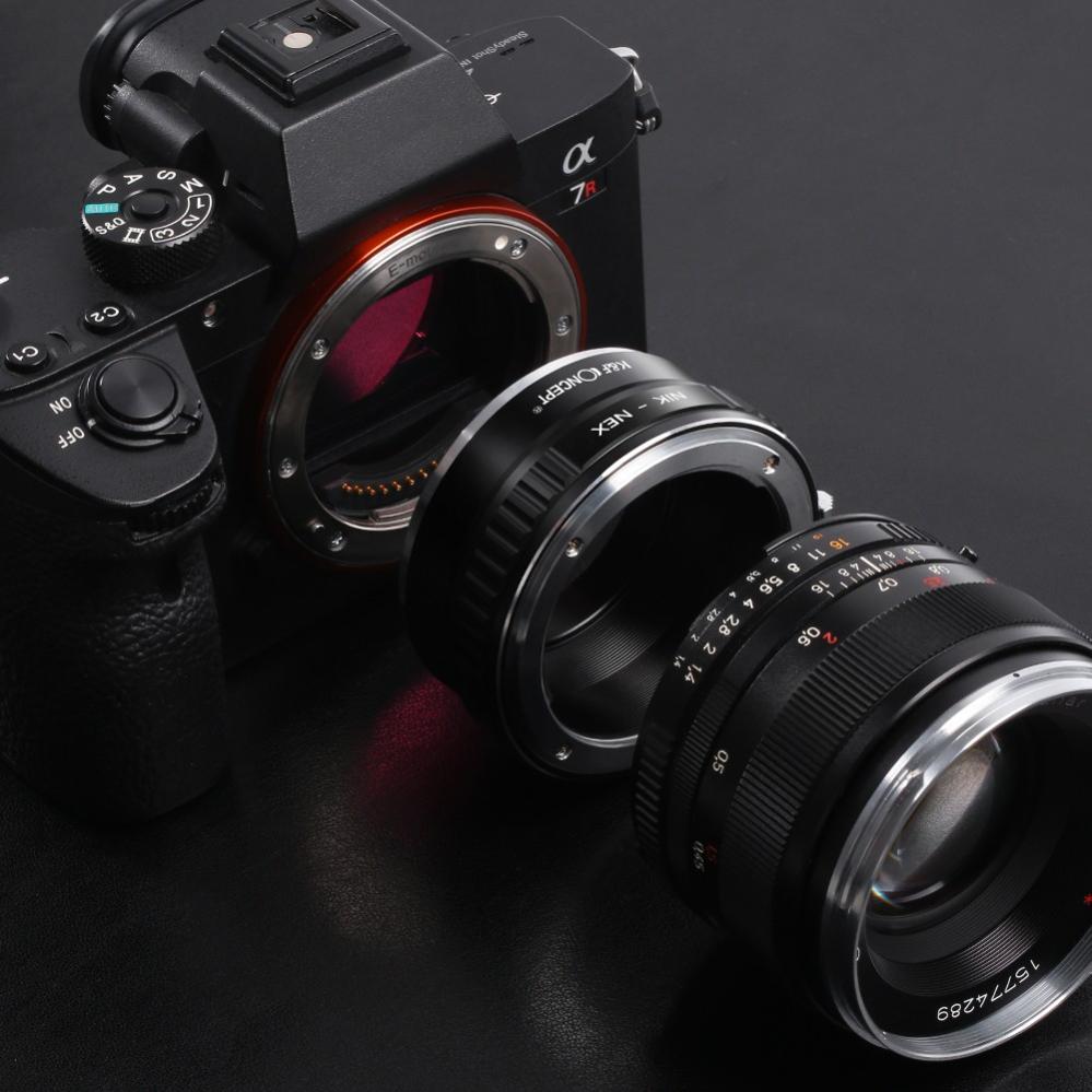 K&F Concept K&F Objektivadapter till Nikon F objektiv for Sony E kamerahus