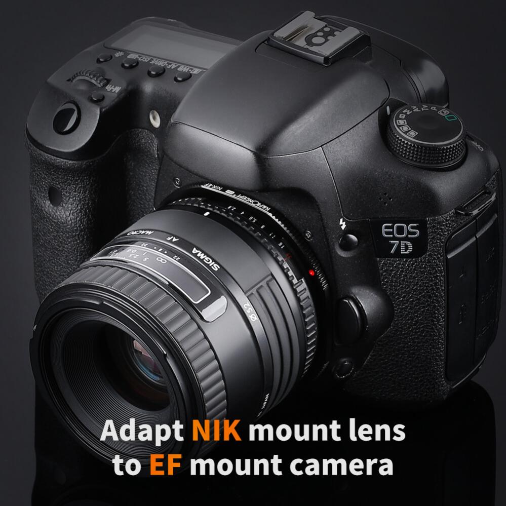 K&F Concept K&F Objektivadapter till Nikon F/AF AI AI-S objektiv för Canon EOS kamerahus