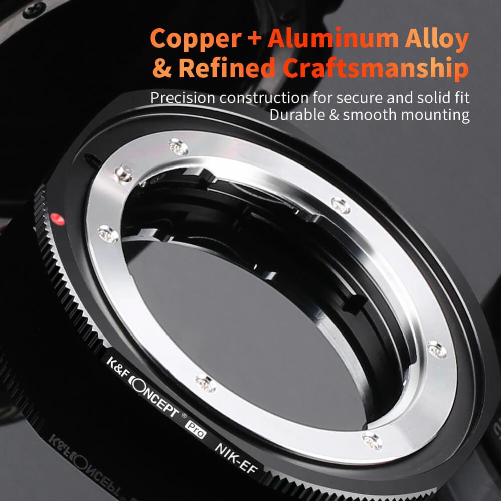 K&F Concept K&F Objektivadapter till Nikon F/AF AI AI-S objektiv för Canon EOS kamerahus