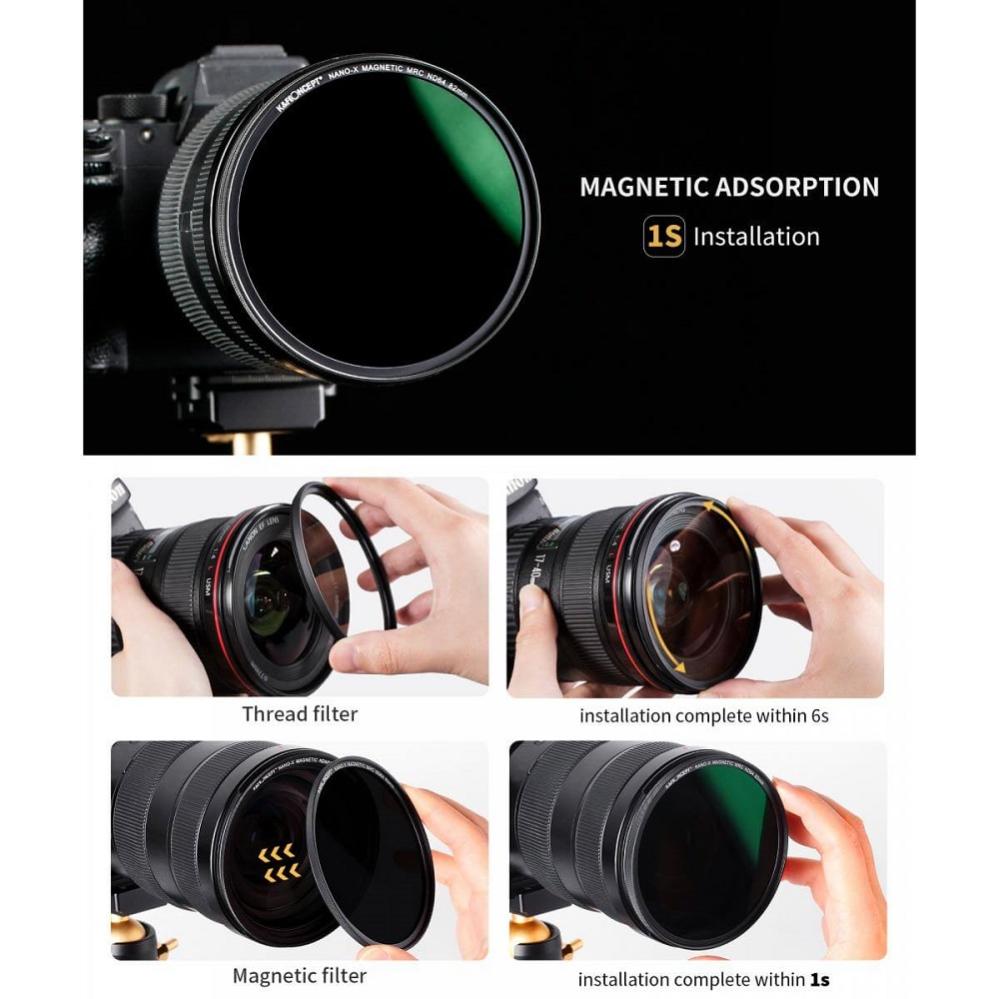 K&F Concept K&F Concept Magnetisk ND-filter ND64 med adapterring & magnetlokk