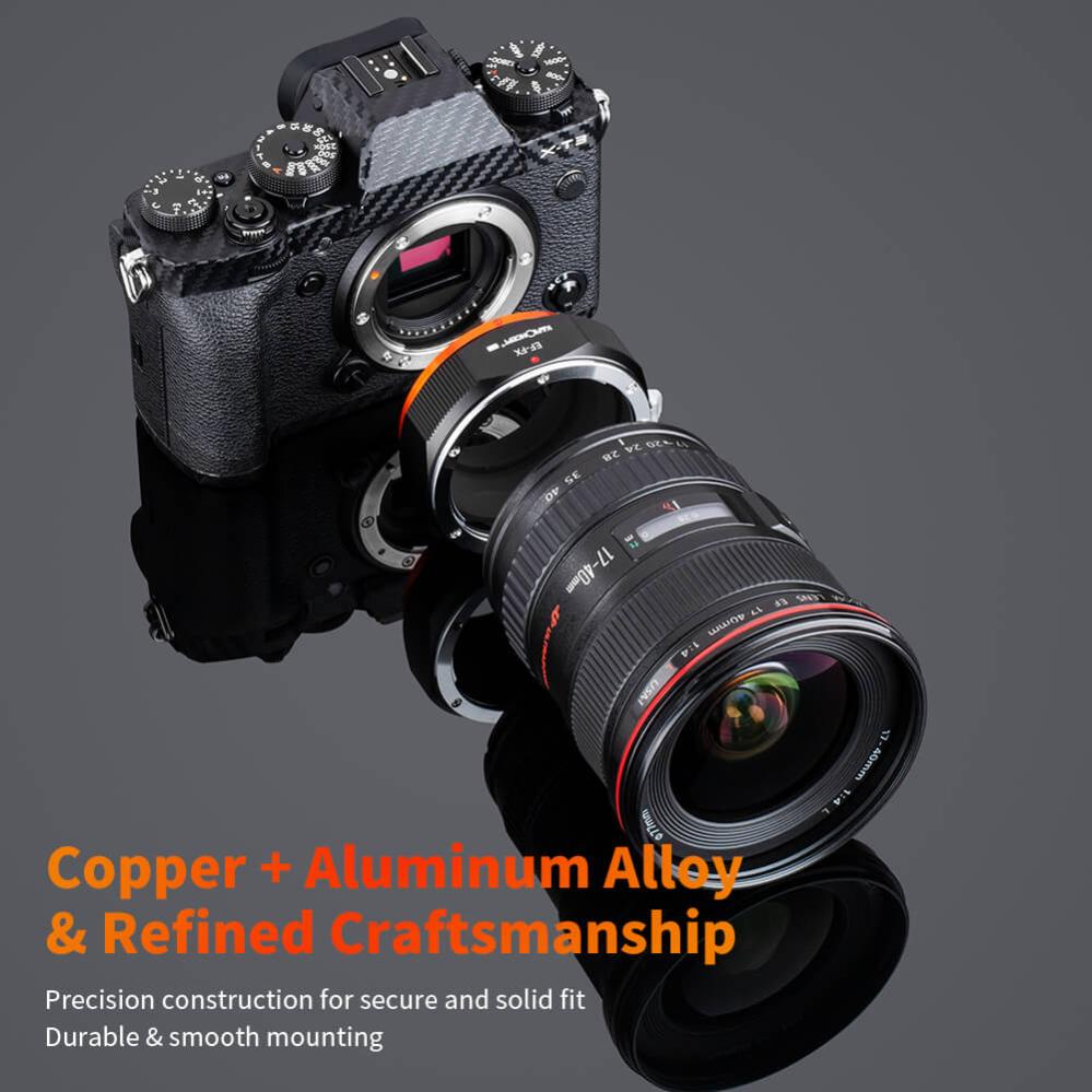 K&F Concept K&F Objektivadapter v2 for Canon EF/EF-S objektiv for Fujifilm X kamerahus
