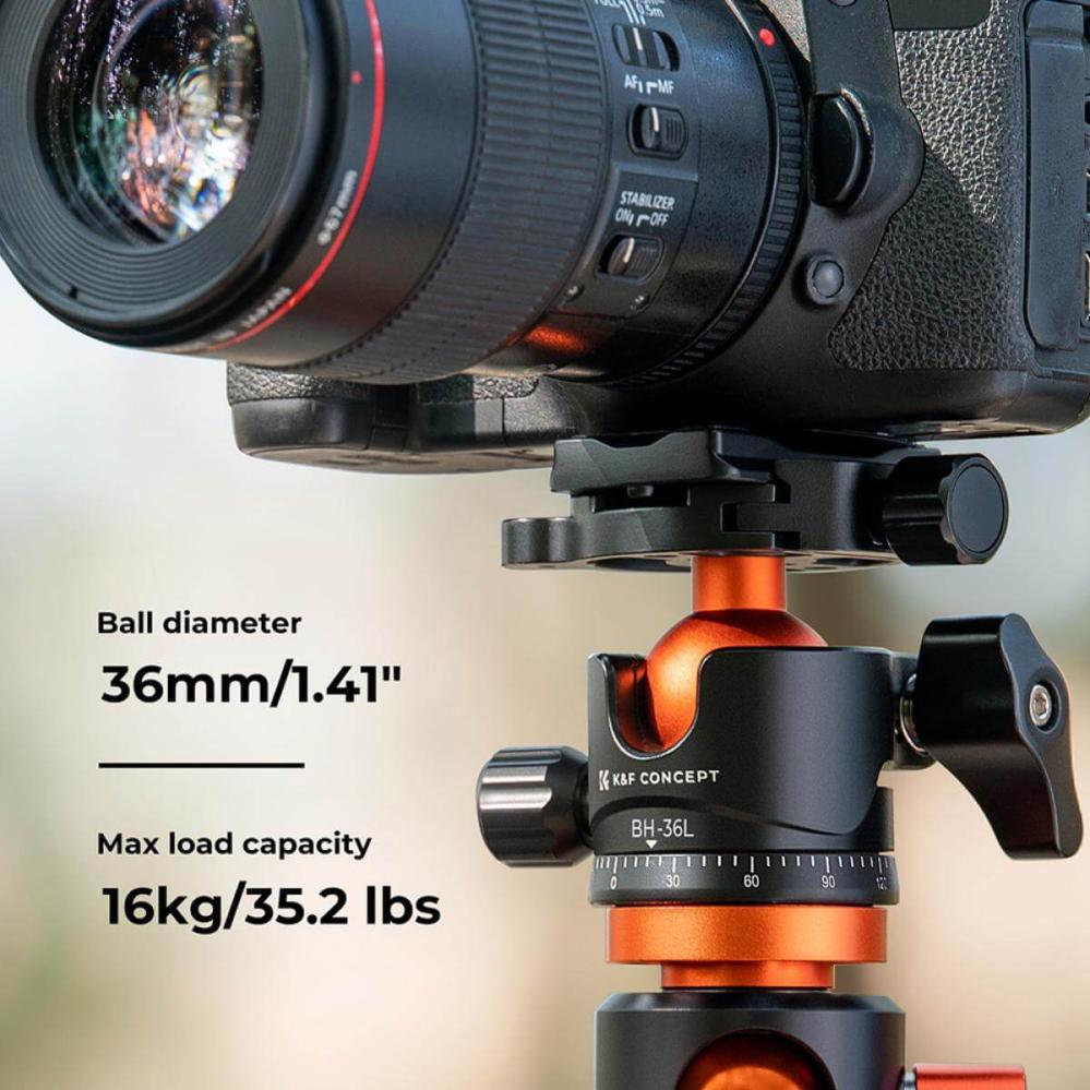 K&F Concept K&F Concept kulehode med panoramaindeksering for kamerastativ 16kg