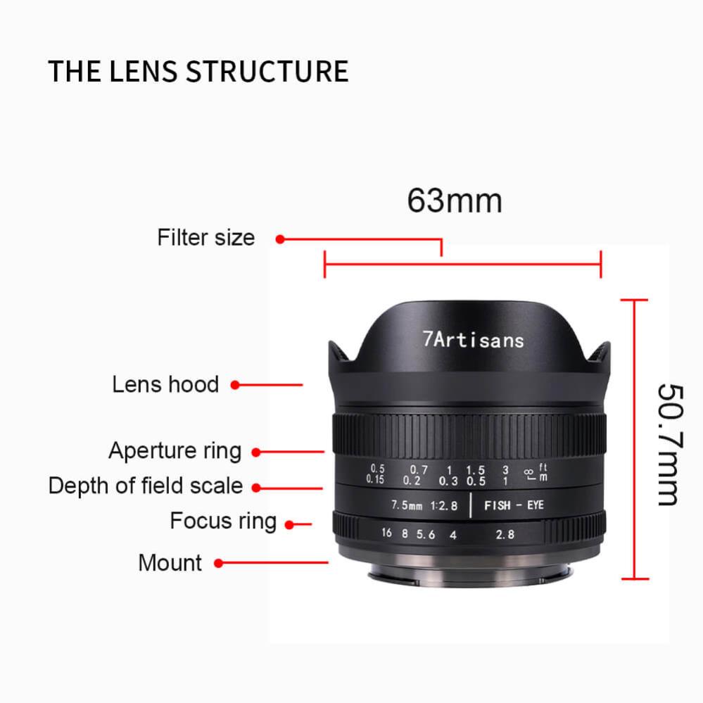 7Artisans 7Artisans 7.5mm f/2.8 II Fisheye-objektiv for Canon EOS R