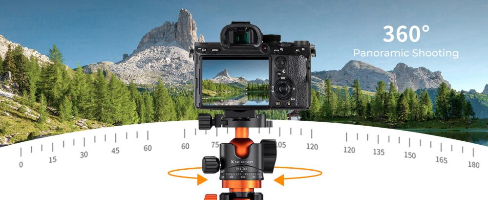 K&F Concept K&F Concept kulehode med panoramaindeksering for kamerastativ 16kg