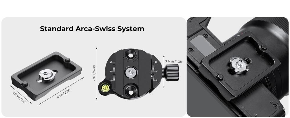 K&F Concept K&F Concept kulehode med panoramaindeksering for kamerastativ 16kg