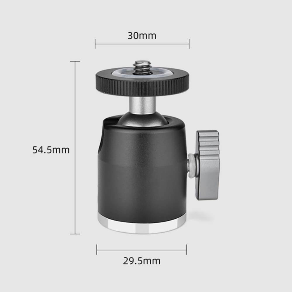 YELANGU YELANGU LW-A01 Liten kulehode av metall for mobilholder eller mindre kamera
