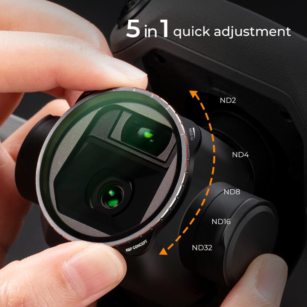K&F Concept K&F Concept Variabelt ND-filter ND2–ND32 1–5 stopp for DJI Mavic 3/Cine