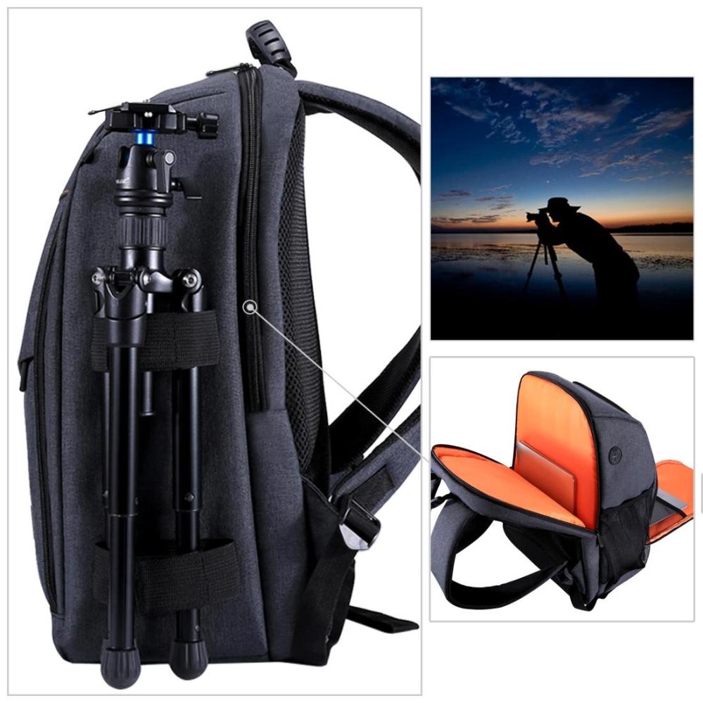 Puluz Puluz Kameraryggsekk grå med regndeksel for 1st dslr + 3-6st objektiv 26l