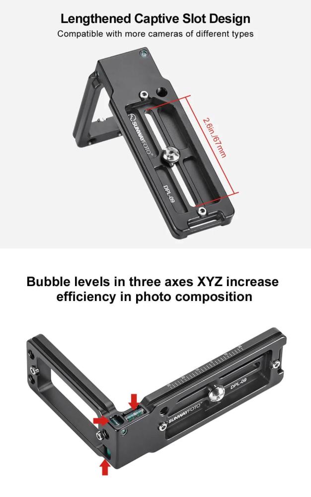 Sunwayfoto Sunwayfoto l-bracket universal modell arca for systemkameraer - kartong saknas