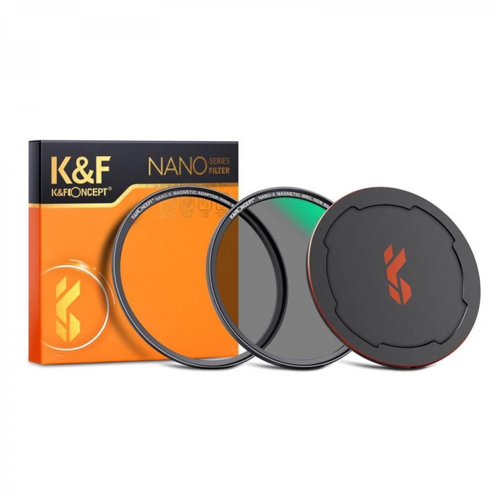 K&F Concept K&F Concept Magnetisk ND-filter ND8 med adapterring & magnetlokk