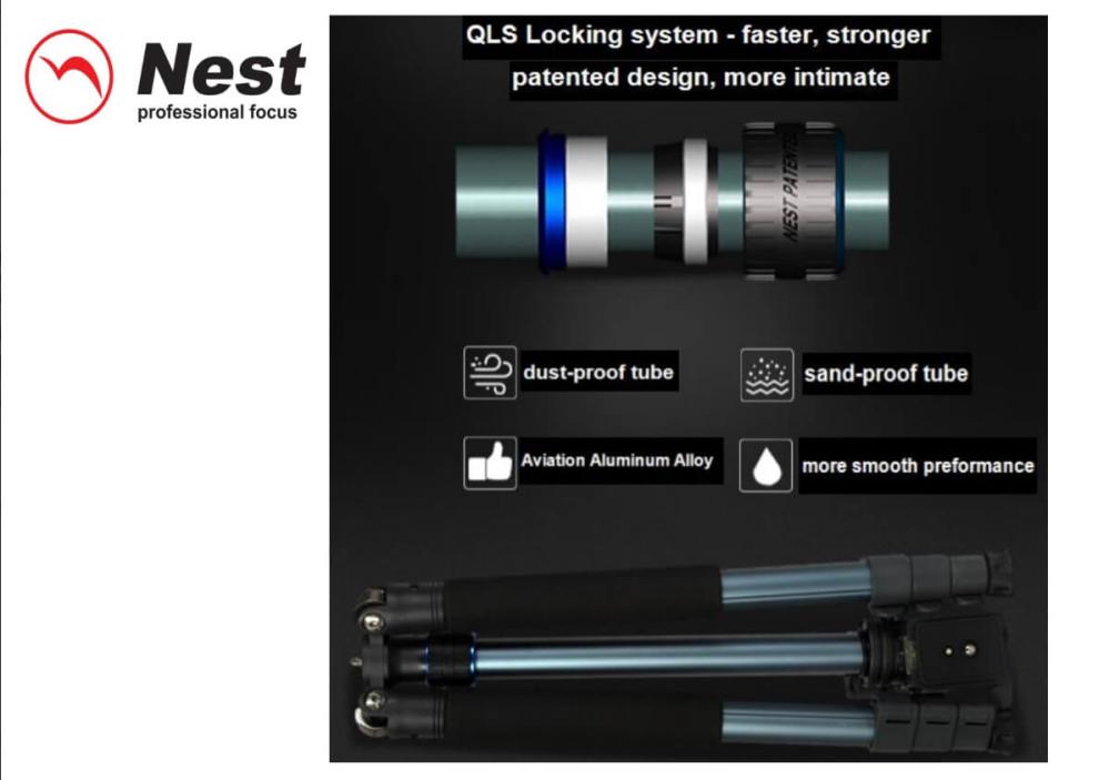 Nest Nestk 6264CK Kamerastativ 150cm karbonfiber med kulehode NT-630H