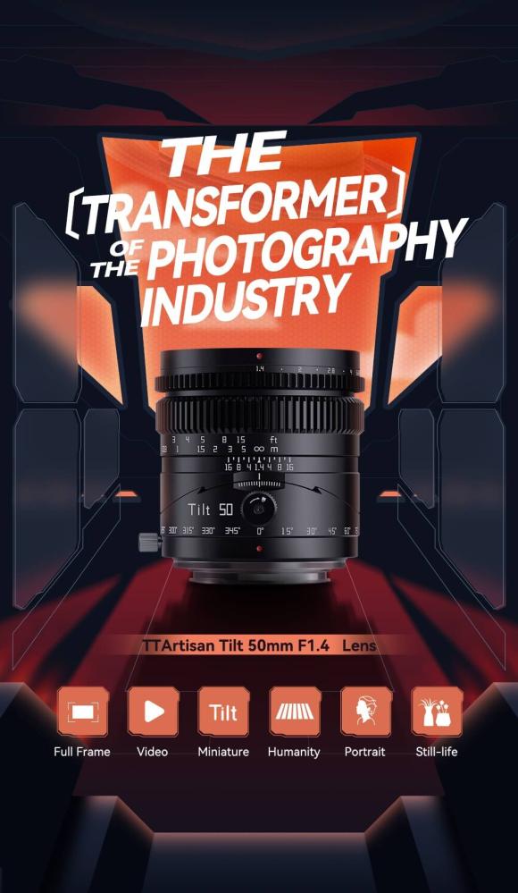 TTArtisan TTArtisan Tilt 50mm f/1.4 objektiv Fullformat for Fujifilm X