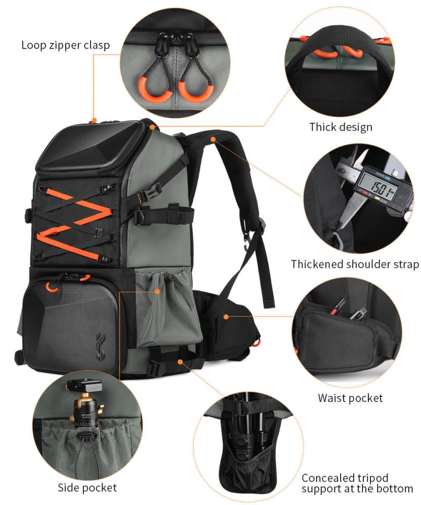K&F Concept K&f concept kameraryggsekk pro 33 liter med hoftebelte