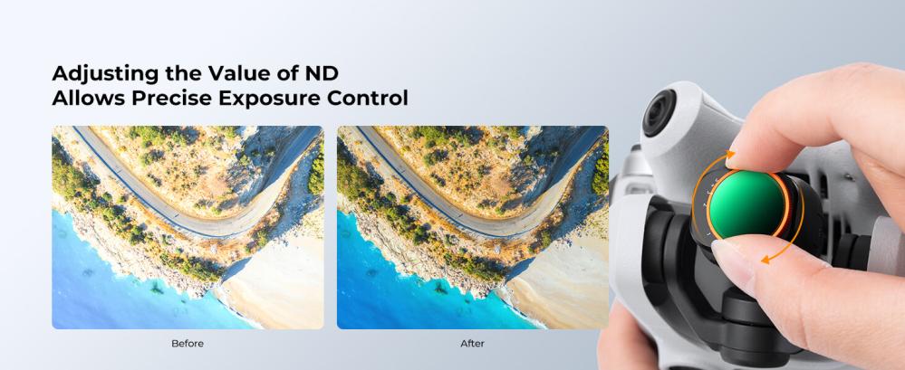 K&F Concept K&F Concept Variabelt ND-filter ND2–ND32 1–5 stopp for DJI Mini 4 Pro