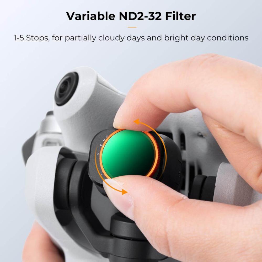 K&F Concept K&F Concept Variabelt ND-filter ND2–ND32 1–5 stopp for DJI Mini 4 Pro