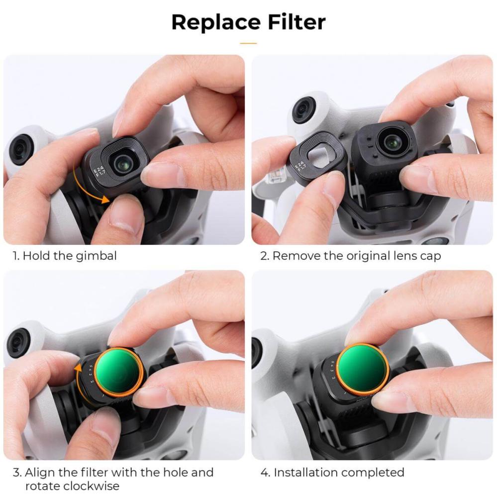 K&F Concept K&F Concept Variabelt ND-filter ND2–ND32 1–5 stopp for DJI Mini 4 Pro