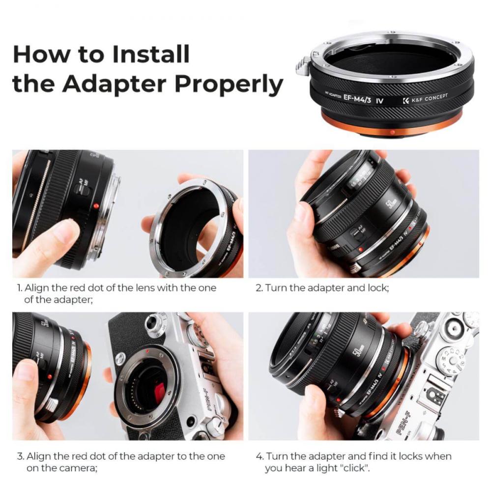 K&F Concept K&F Concept Objektivadapter IV Pro till Canon EF-objektiv for Micro 4/3