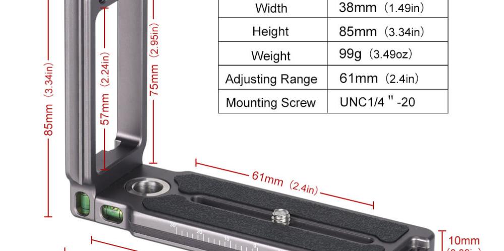 Sunwayfoto Sunwayfoto l-bracket universal for systemkameraer Arca Swiss qd-hål