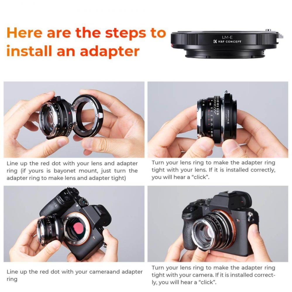 K&F Concept K&F Concept Objektivadapter till Leica M objektiv for Sony E kamerahus