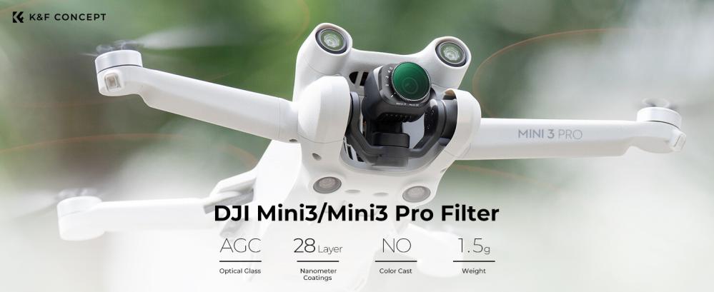 K&F Concept K&F Concept Variabelt ND-filter ND2–ND32 1–5 stopp for DJI Mini 3 Pro og Mini 3