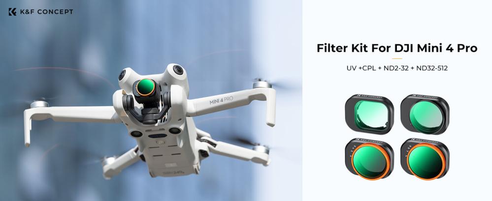 K&F Concept K&F Concept Filtersett 4 stk UV+CPL+ND2-32+ND32-512 for DJI Mini 4 Pro