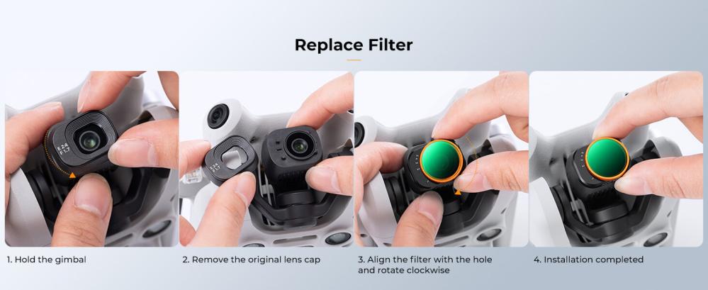 K&F Concept K&F Concept Filtersett 4 stk UV+CPL+ND2-32+ND32-512 for DJI Mini 4 Pro