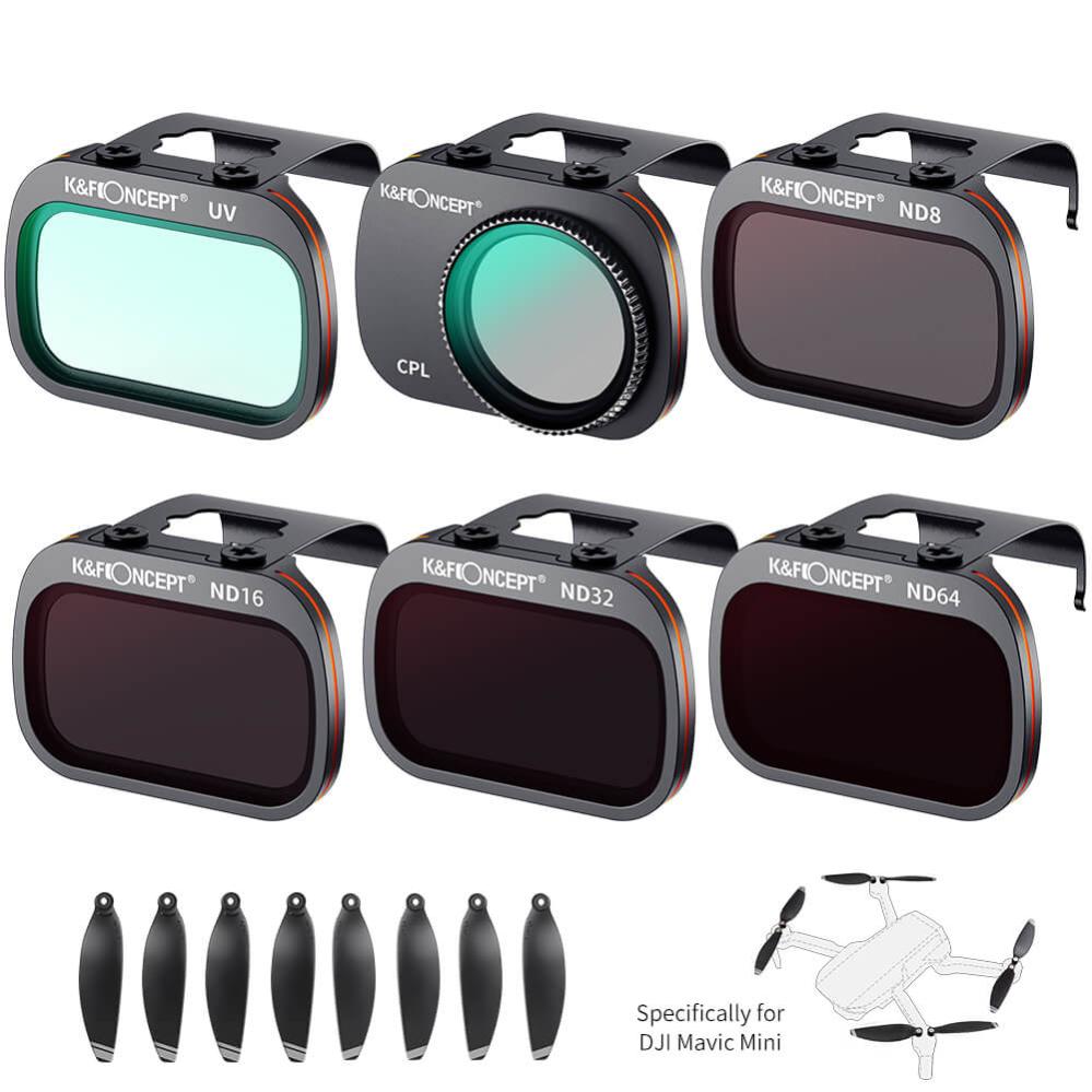 K&F Concept K&F Concept Filter-Kit 6 i 1 ND8 ND16 ND32 ND64 CPL UV for DJI Mavic Mini 1/2