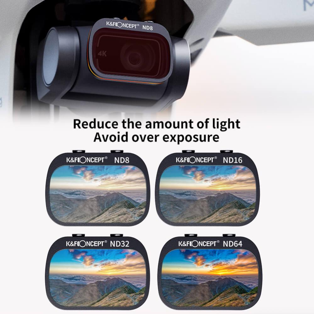 K&F Concept K&F Concept Filter-Kit 6 i 1 ND8 ND16 ND32 ND64 CPL UV for DJI Mavic Mini 1/2