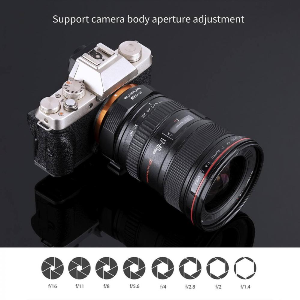 K&F Concept K&F Concept Objektivadapter elektronisk for Canon EF for Fujifilm X kamerahus