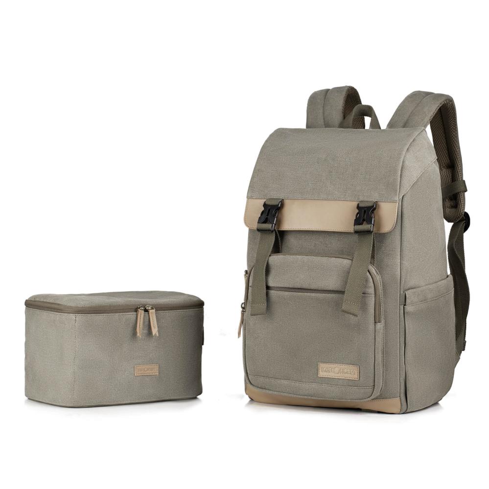 K&F Concept K&f concept kameraryggsekk kamoflagegrön canvas uttakbar innerbeskyttelse