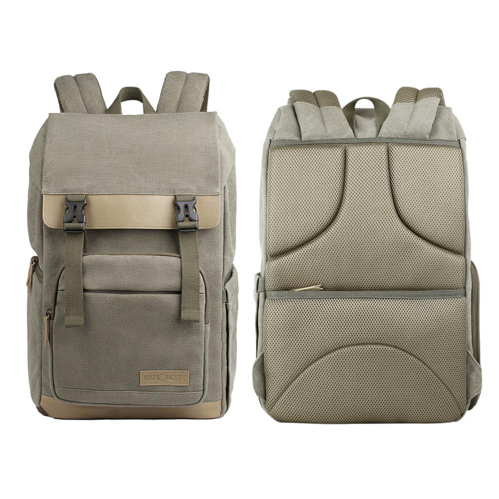 K&F Concept K&f concept kameraryggsekk kamoflagegrön canvas uttakbar innerbeskyttelse