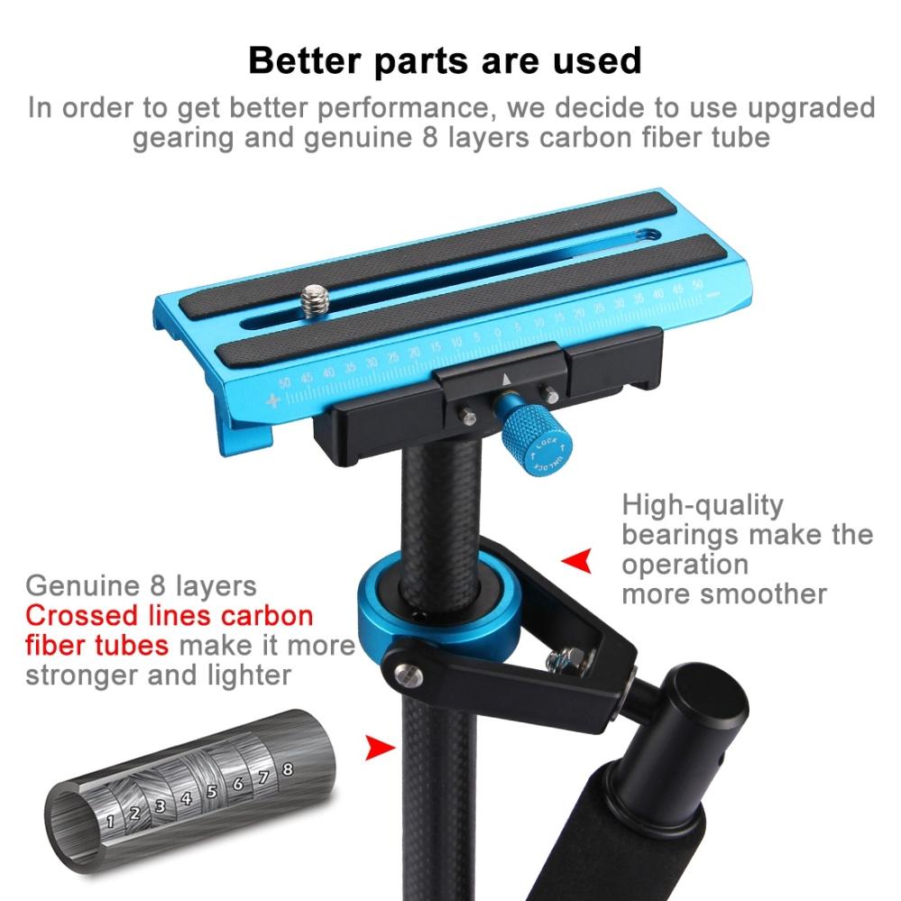 Puluz Puluz håndholdt karbonfiberstabilisator for DSLR / DV-kameraer (38