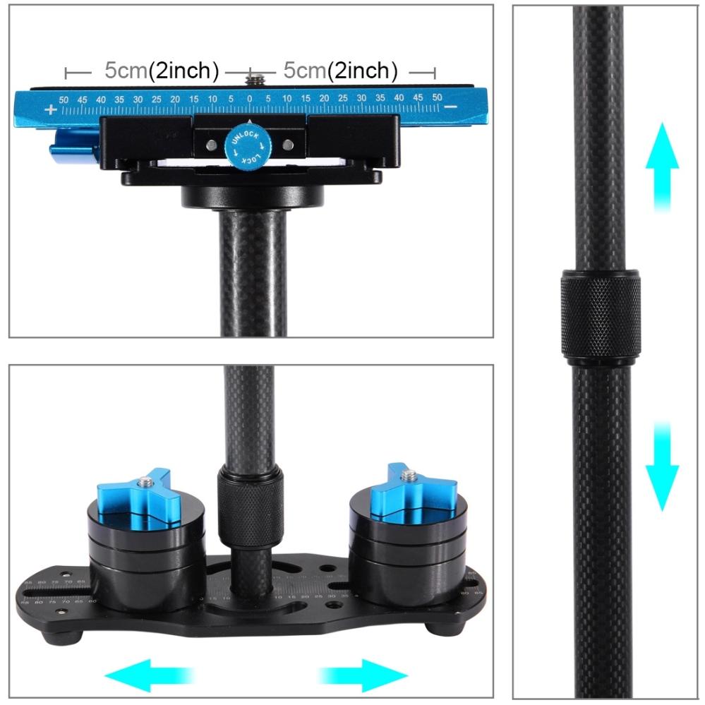 Puluz Puluz håndholdt karbonfiberstabilisator for DSLR / DV-kameraer (38