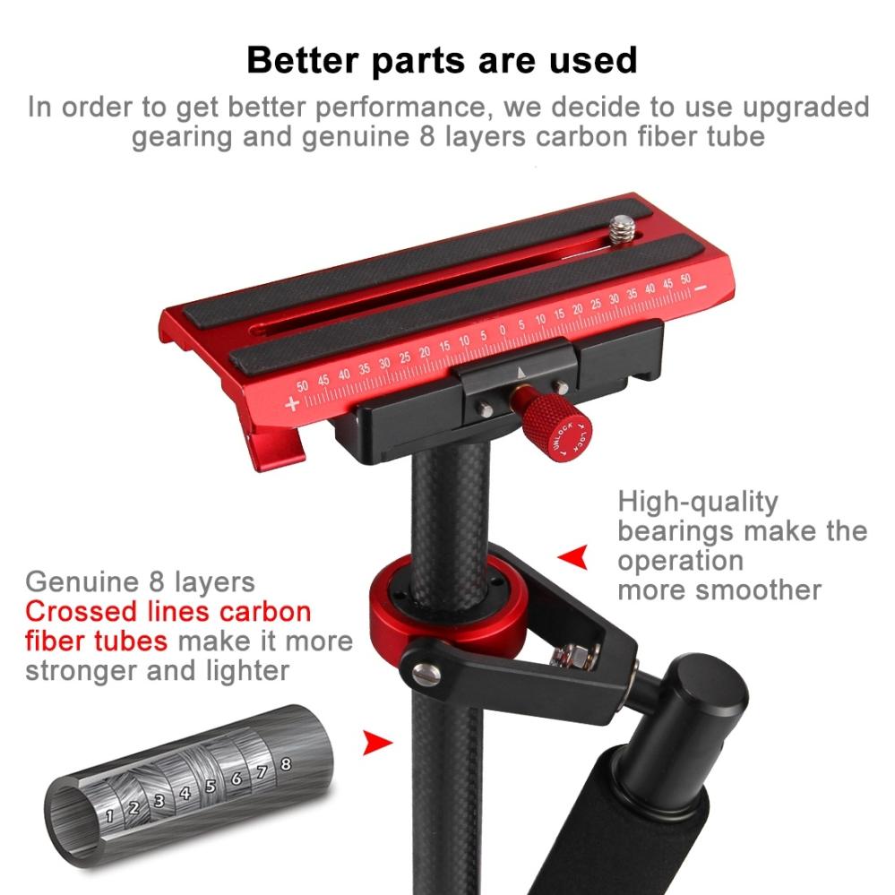 Puluz Puluz håndholdt karbonfiberstabilisator for DSLR / DV-kameraer (38