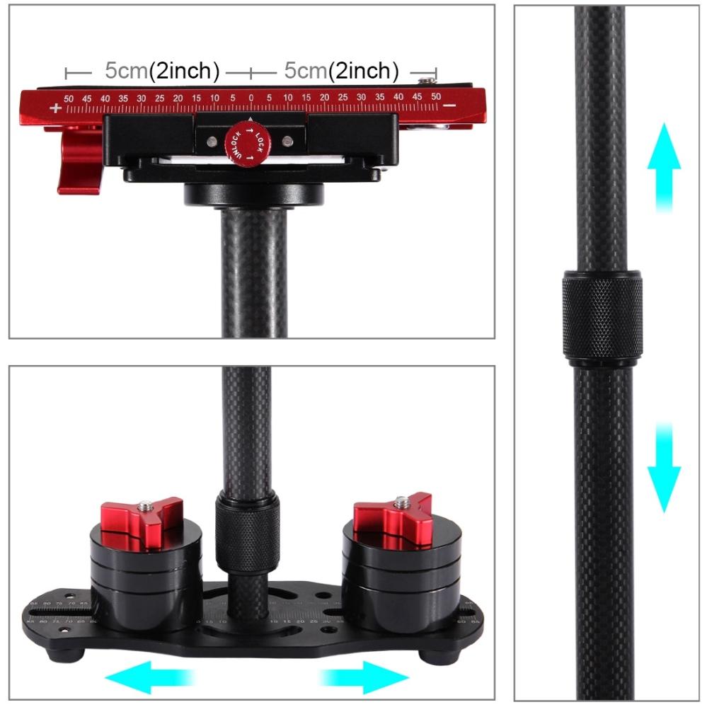 Puluz Puluz håndholdt karbonfiberstabilisator for DSLR / DV-kameraer (38