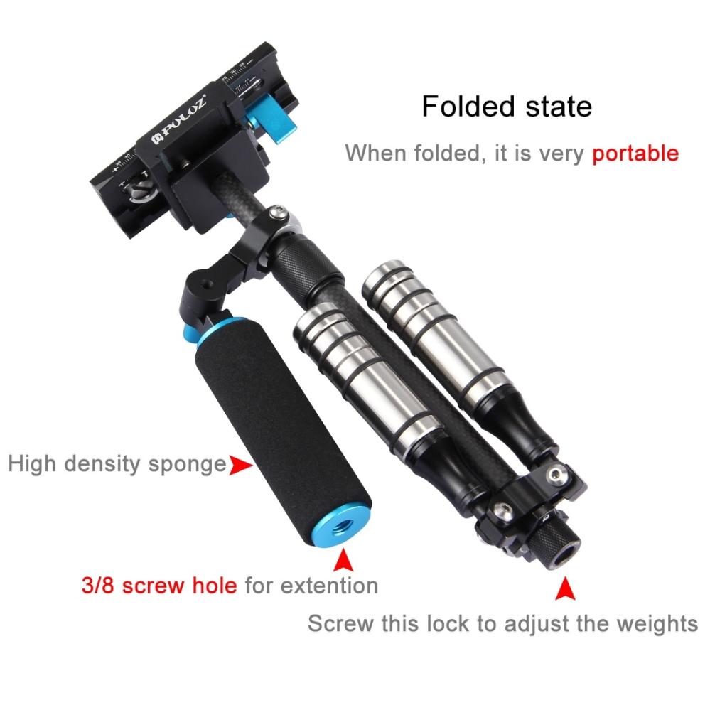 Puluz Puluz Håndholdt karbonfiberstabilisator for systemkameraer 27-37cm