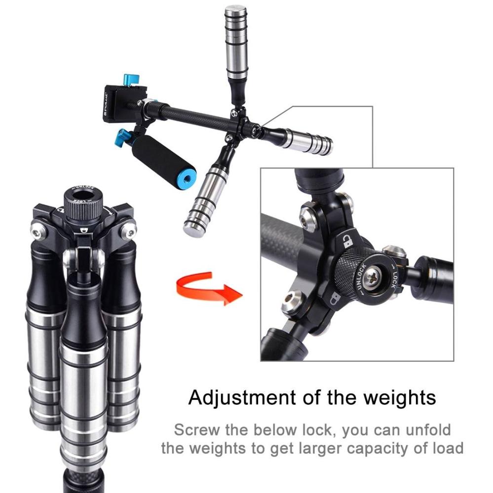Puluz Puluz Håndholdt karbonfiberstabilisator for systemkameraer 27-37cm