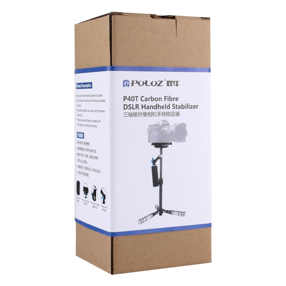 Puluz Puluz Håndholdt karbonfiberstabilisator for systemkameraer 27-37cm