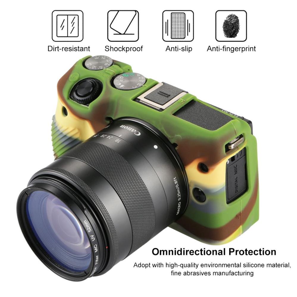 Puluz Puluz Mykt beskyttelsesetuie for Canon EOS M3 kamuflasje av silikon
