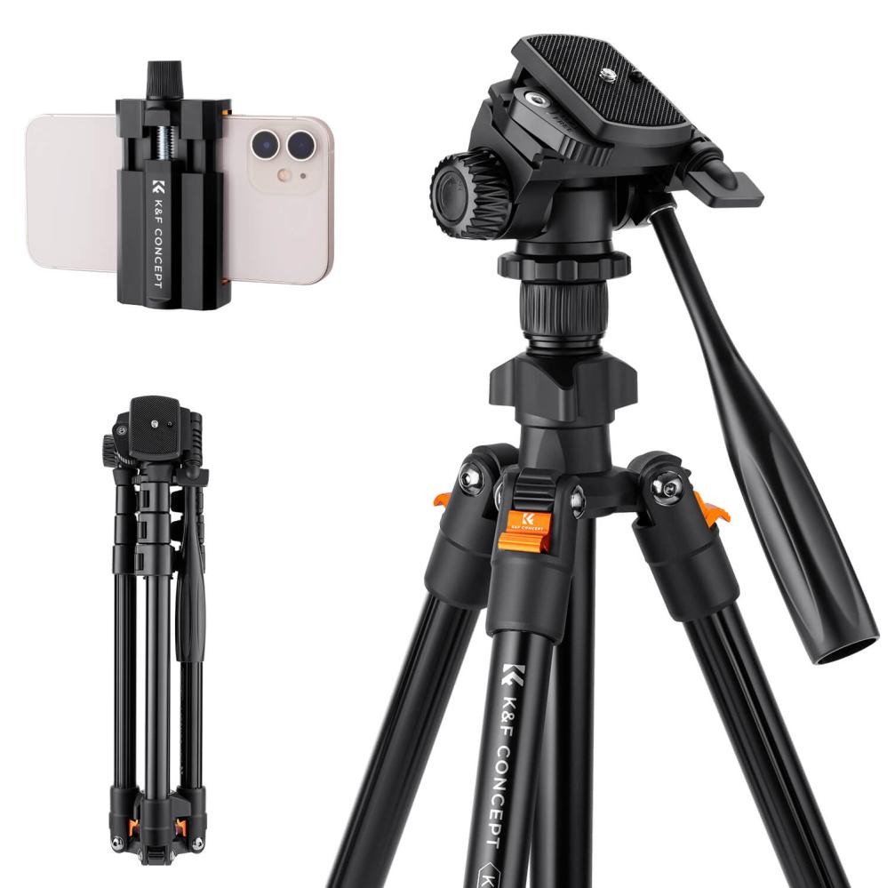 K&F Concept K&F Concept Kamerastativ 162cm med videohode & mobilholder