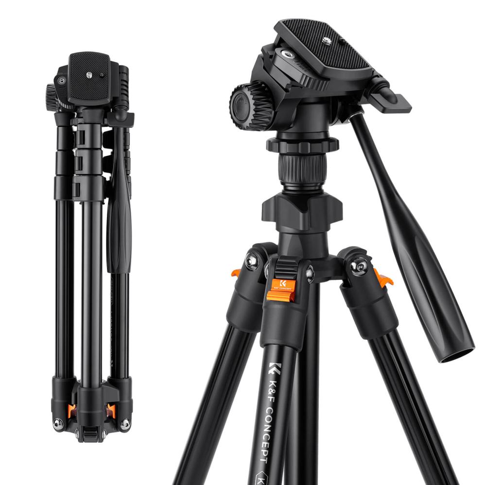 K&F Concept K&F Concept Kamerastativ 162cm med videohode & mobilholder