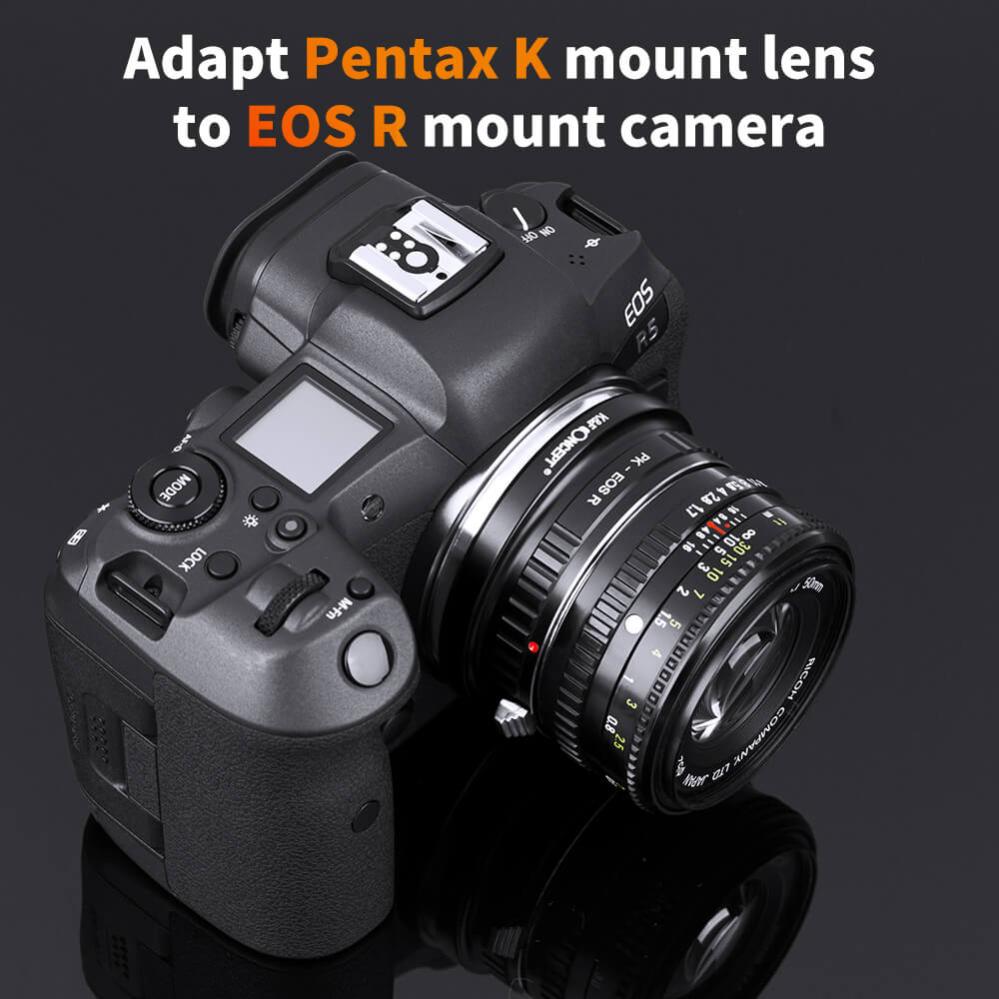 K&F Concept K&F Concept Objektivadapter for Pentax K objektiv for Canon EOS R kamerahus