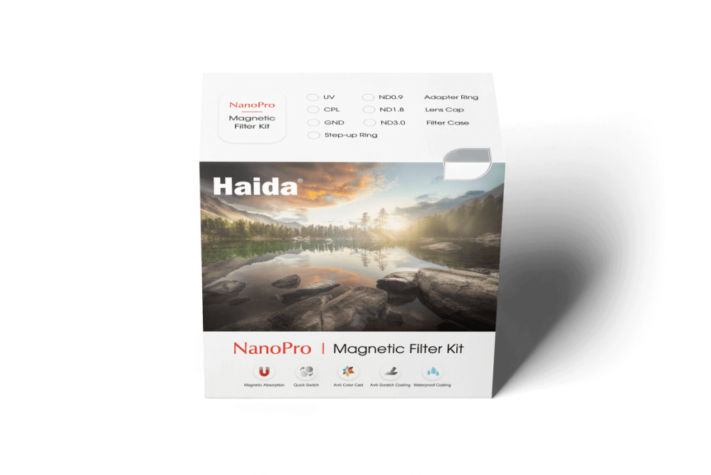 Haida Haida NanoPro 82 mm magnetisk filterpakke ND1000, ND64, CPL, UV og 3x step-up