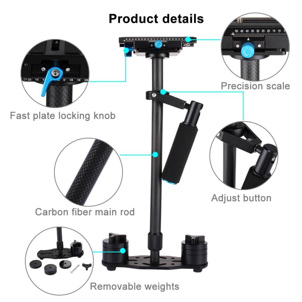  Puluz håndholdt karbonfiberstabilisator for DSLR / DV-kameraer (38 Rask levering fra Sverige.