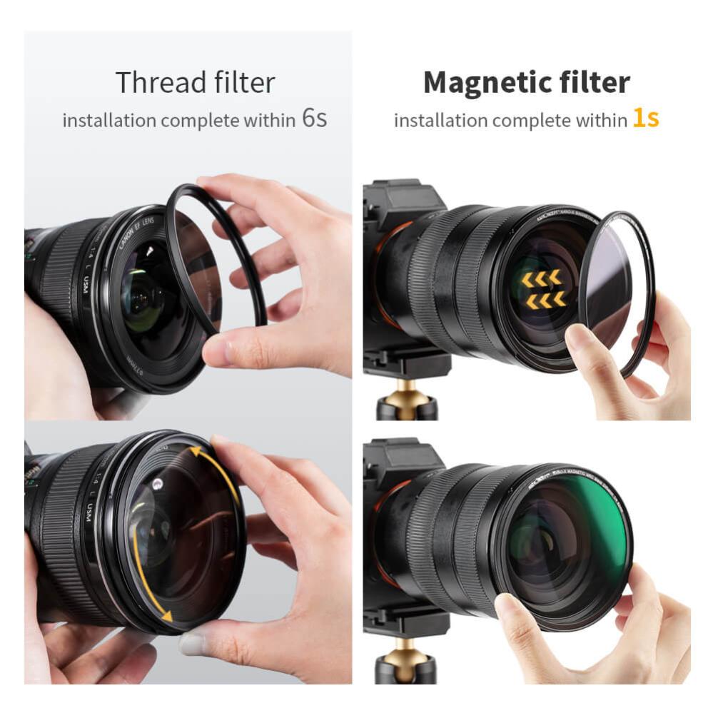 K&F Concept K&F Concept Magnetisk Black Mist 1/4 filter med adapterring & magnetlokk