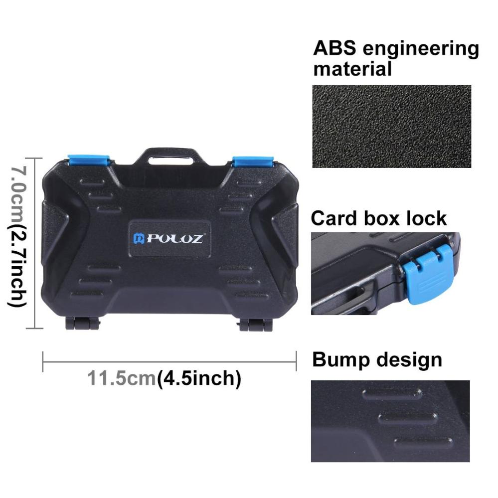 Puluz Puluz Minnekortetui for 4xCF + 8xSD + 9xTF + 1xSIM + 2xM-SIM + 2xNSIM