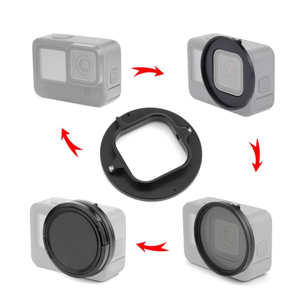 Puluz Puluz 52mm UV-filter, objektivdeksel & adapter for GoPro Hero12/11
