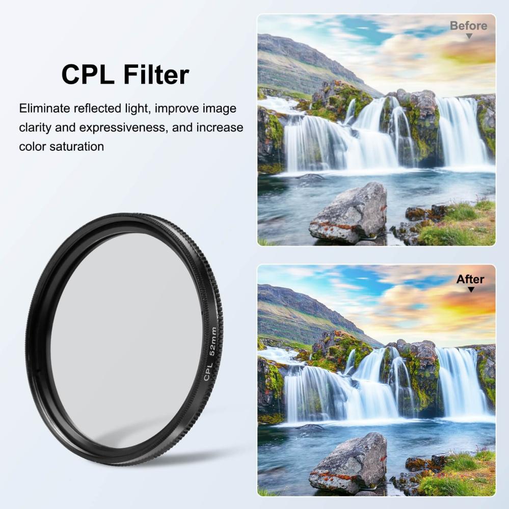 Puluz Puluz 52 mm CPL- og UV-filter med adapter for GoPro Hero12/11